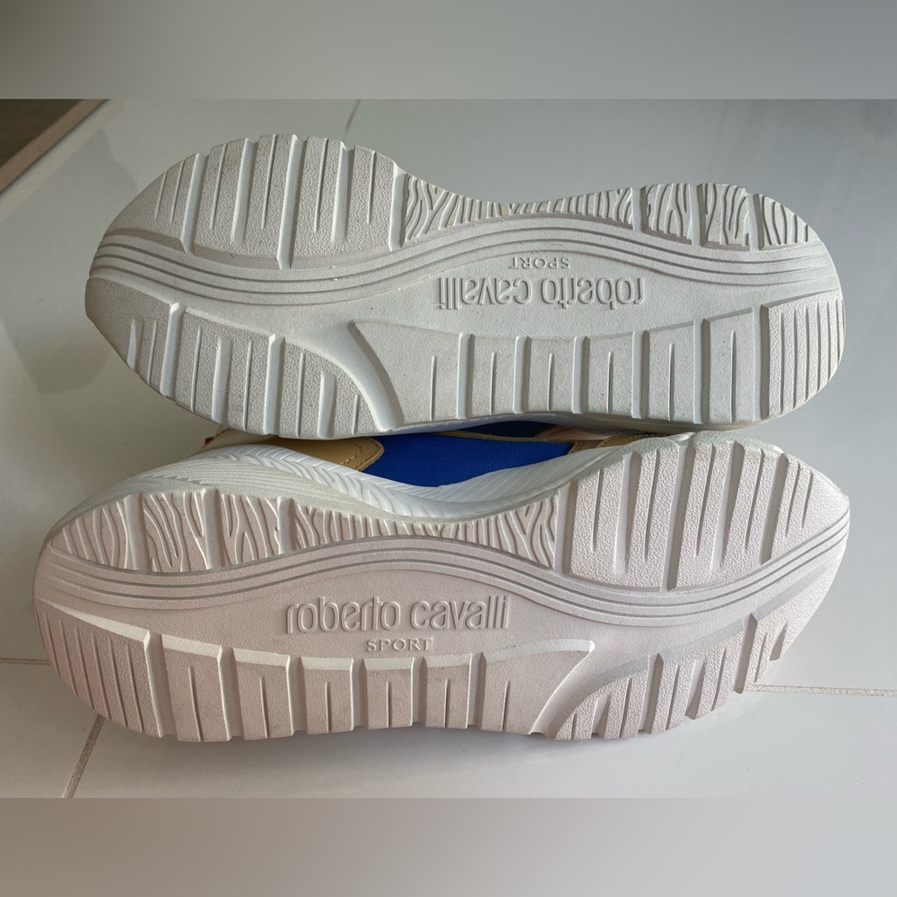 Roberto Cavalli Gold And Blue Sneakers Modern Design View 5